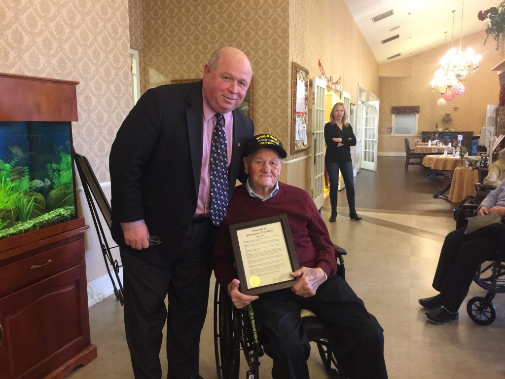 Mayor Barberio Surprises WWII Veteran with Proclamation for his 94th Birthday