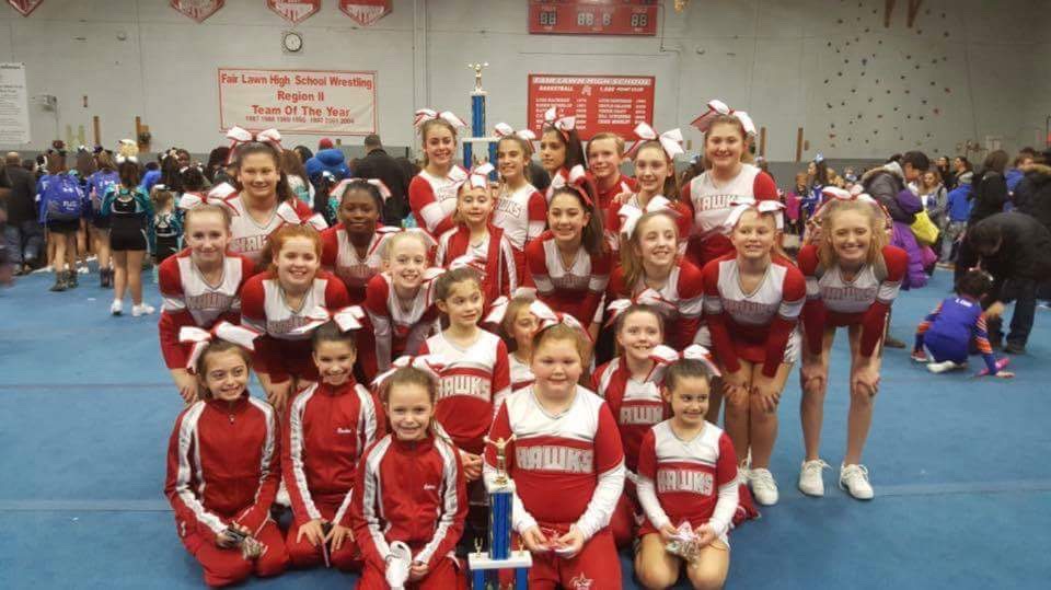 P.A.L. Redhawks Varsity and Junior Varsity Cheer take 1st Place