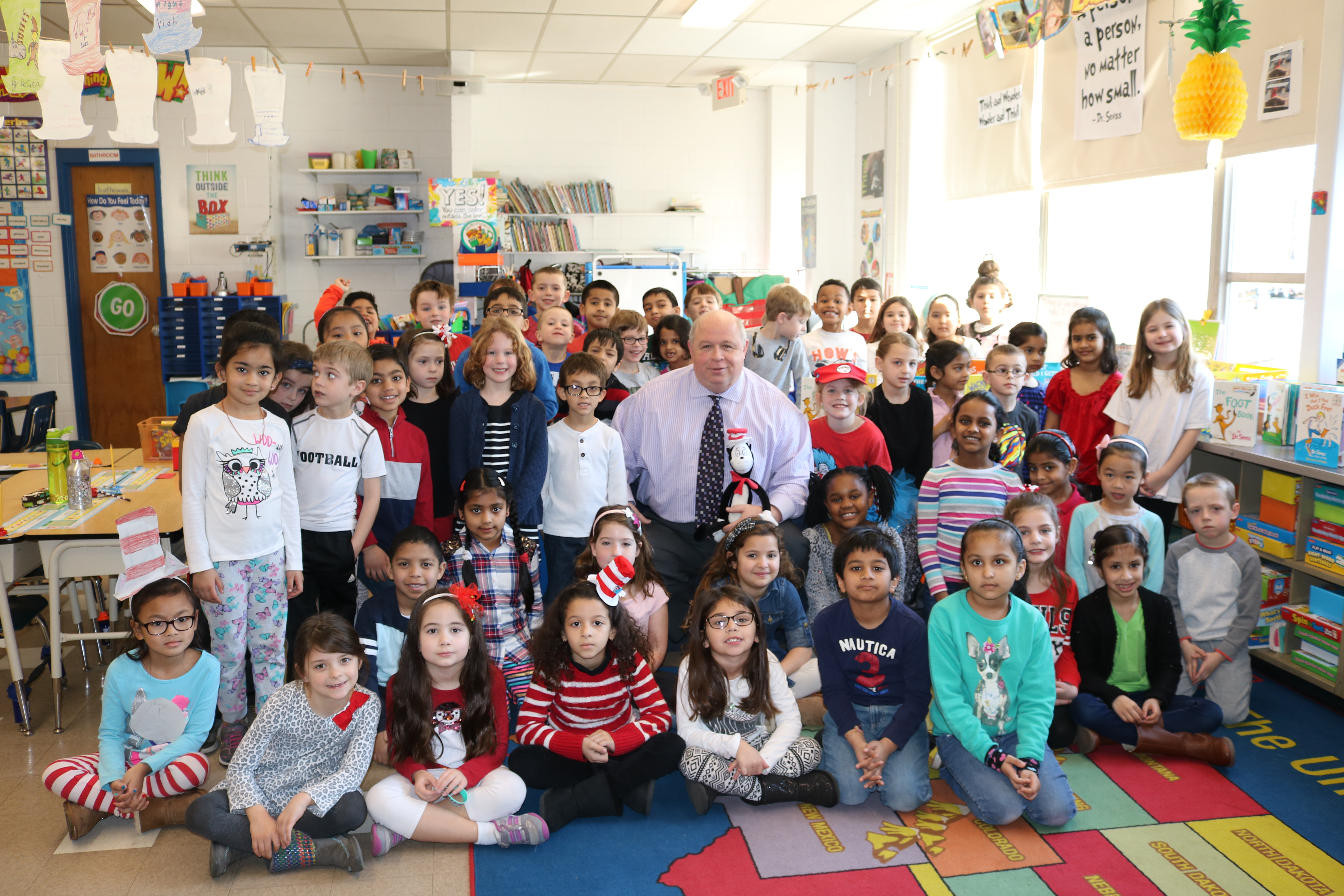 Mayor Barberio celebrates National Read Across America Day at Intervale Elementary School.